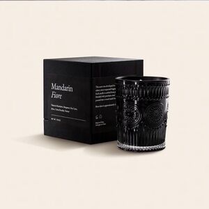 NWT Noir Swiss Scented Glass Candle Mandarin Fiore